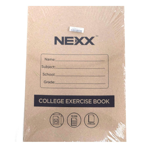 Nexx A4 College Exercise Book Unruled book 72 pages