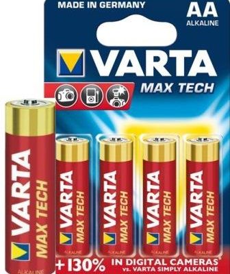 Varta Max Tech 4x AA Size Alkaline Batteries