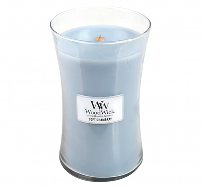 Woodwick Soft Chambray Large Candle Jar