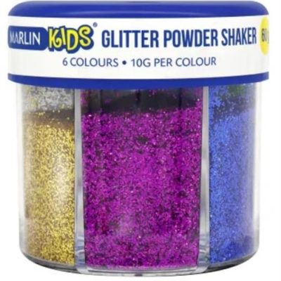 Marlin Kids 6 Colours Glitter Powder Shaker 60g