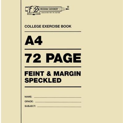Freedom A4 College Exercise Book Feint and Margin 72 Page