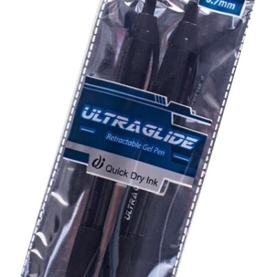 Marlin Ultraglide Retractable Ballpoint Pen Black 2 Pack