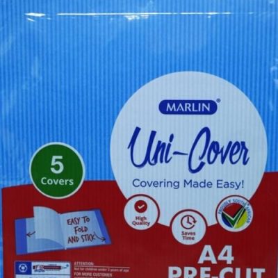 Marlin Kids A4 Precut Book Cover Blue 5 Pack