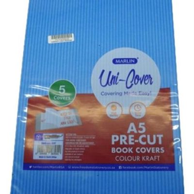 Marlin Kids A5 Precut Book Cover Blue 5 Pack