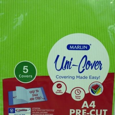 Marlin Kids A4 Precut Book Cover Green 5 Pack