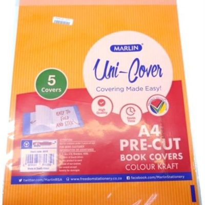 Marlin Kids A4 Precut Book Cover Orange 5 Pack