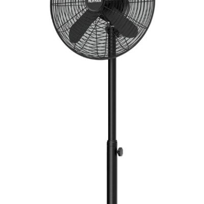 Alva Air 40cm Matte Black Finish Telescopic Pedestal Fan