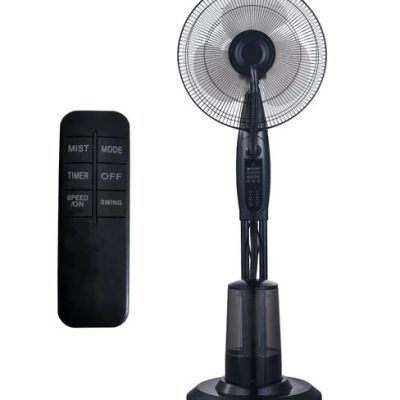 Alva Air 40cm Pedestal Mist Fan Black with remote