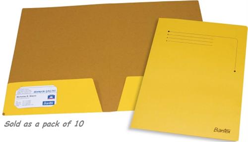 Brainware A4 Flap Document Folder Yellow