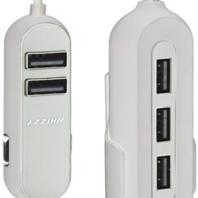 Whizzy White 5 Port USB Family Car Charger