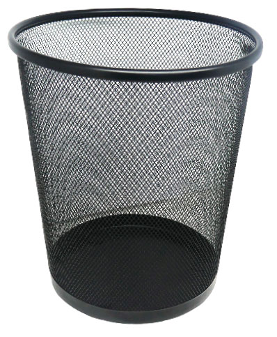 Brainware Round Steel Mesh Trash Can Black