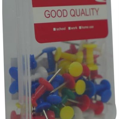 DLOffice Multicolour 24mm Pushpins Thumb Tacks Plastic Tub