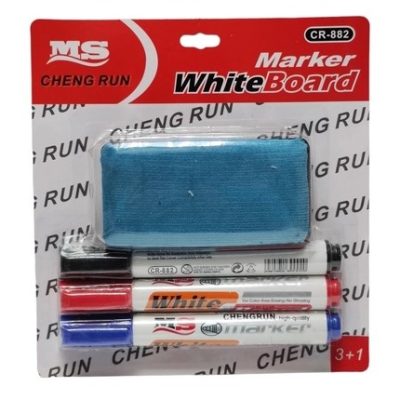 Brainware 3 x Whiteboard Markers and Cleaner Pack