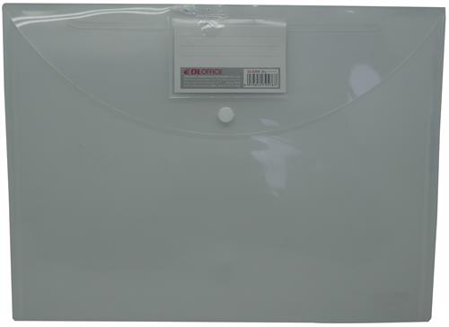 DLOffice A4 Carry Folder with Press Stud on Flap Clear