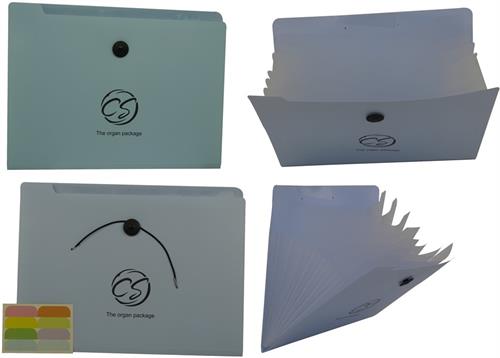 Brainware 8 Compartment Expanding File Organiser Blue