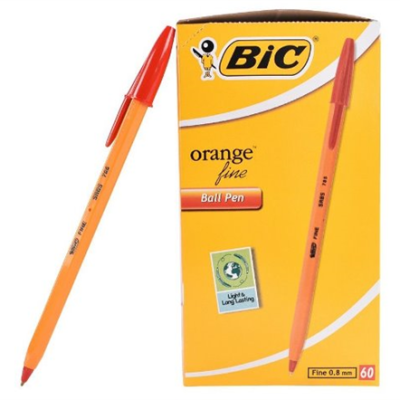 Bic Orange Fine Point Red Ballpoint Pens
