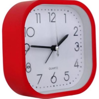 Casey Bedside Square Alarm Clock 12cm Red