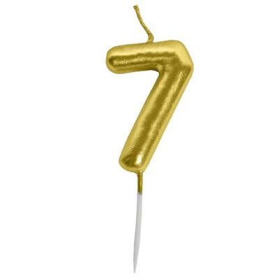 Casey 10cm Gold Numerical Birthday Candle Nr.7
