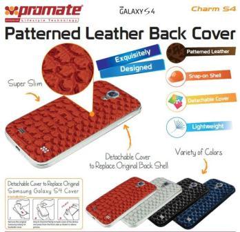 Promate Maroon Charm.S4 Premium Leather Back Cover