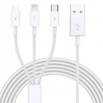 Ezra 3 in1 1meter White Usb Data Cable