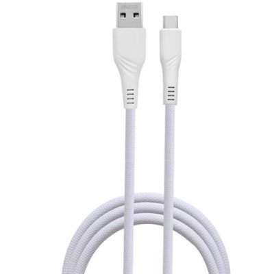 Ezra USB-A to USB Type-C 3A 1 Meter White Fast Charge Data Cable