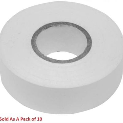 Ellies PVC 10 Metre Insulation Tape Pack Of 10 White