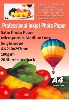 E-Box Satin Photo Paper- Microporous Coated Medium Duty