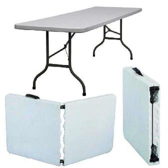 UniQue Foldable Rectangle 1.8 Metre White Table