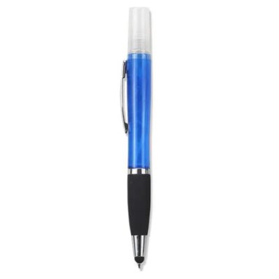Geeko 3-in-1 Sanitizer Spray Stylus and Blue Ink Pen Blue