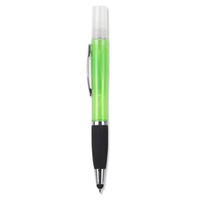 Geeko 3-in-1 Sanitizer Spray Stylus and Blue Ink Pen Green