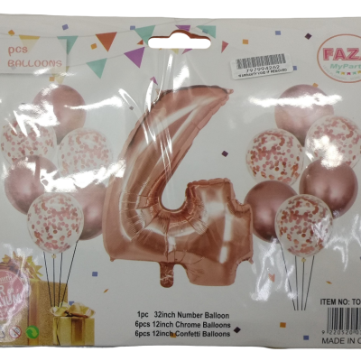 Casey 13pc Rose Gold and White Balloon Set Nr 4