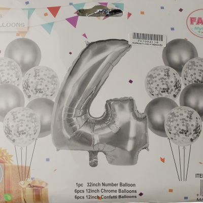 Casey 13pc Silver and White Balloon Set Nr 4