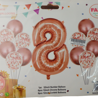 Casey 13pc Rose Gold and White Balloon Set Nr 8