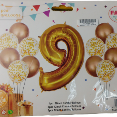 Casey 13pc Gold and White Balloon Set Nr 9
