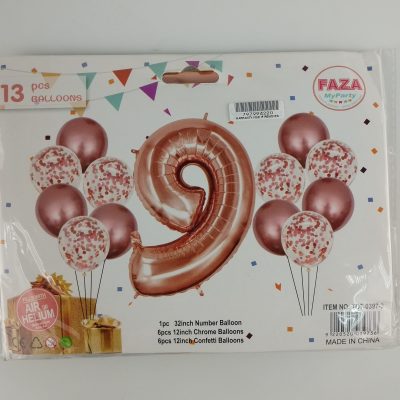 Casey 13pc Rose Gold and White Balloon Set Nr.9