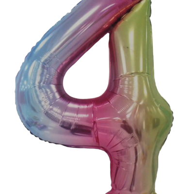 Casey 102cm Rainbow Balloon Number 4