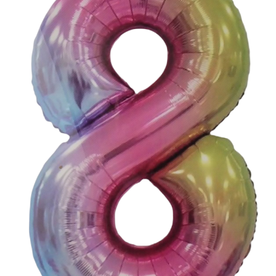 Casey 102cm Rainbow Balloon Number 8