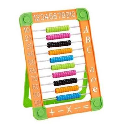 Brainware Bear Orange Plastic Abacus 100 Beads Flatboard