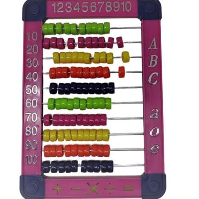 Brainware Bear Pink Plastic Abacus 100 Beads Flatboard