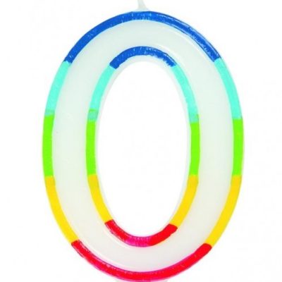 Casey 7cm Multicolor Numerical Birthday Candle Nr.0