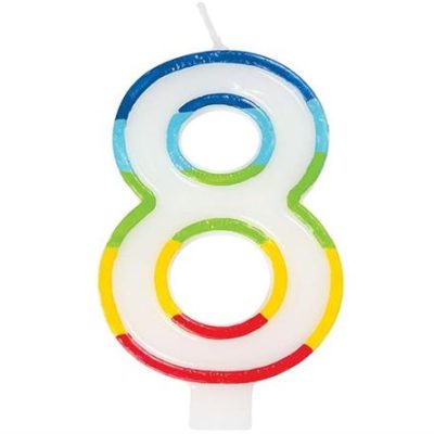 Casey 7cm Multicolor Numerical Birthday Candle Nr.8