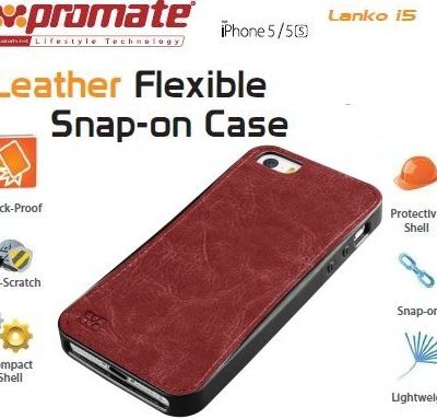 Promate Brown Lanko.i5 Hand Crafted Leather Case