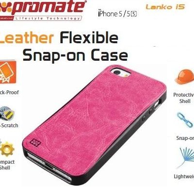 Promate Pink Lanko.i5 Hand Crafted Leather Case