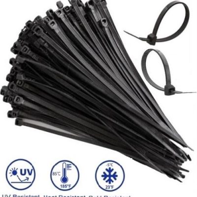 Noble 2.5 x 100mm Pack of 100 Black Nylon Cable Ties
