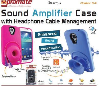 Promate Orator S4 Sound Amplifier Case Samsung Galaxy S4 Black