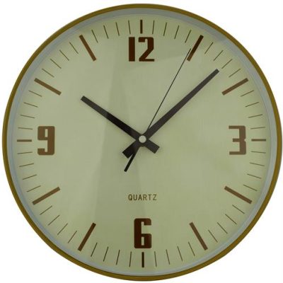Casey Wall Clock Pine Woodgrain Beige