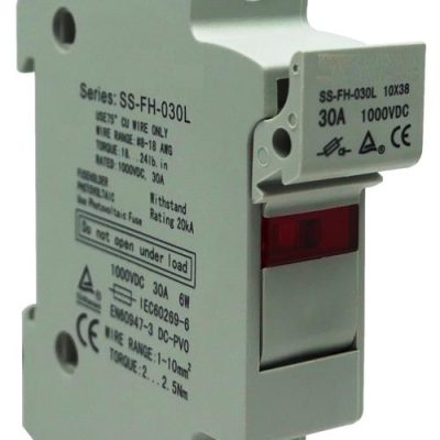 Solarix Rail Mount 1 Pole DC Fuse Holder With LED Indicator
