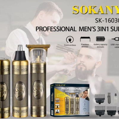 Sokany Professional 3In1 Set T Blade Shaver Gold