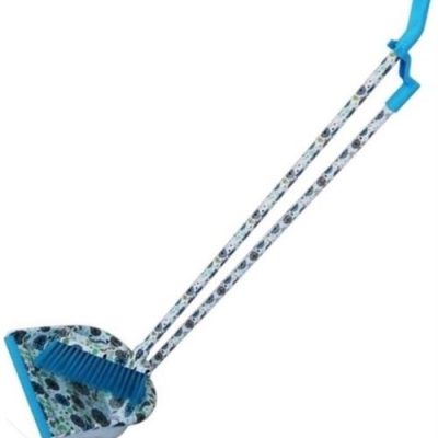 Totally Long Dust Pan Broom Set White Floral