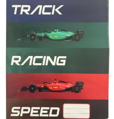 Marlin A4 PreCut Book Covers F1 Track Racing 5pack